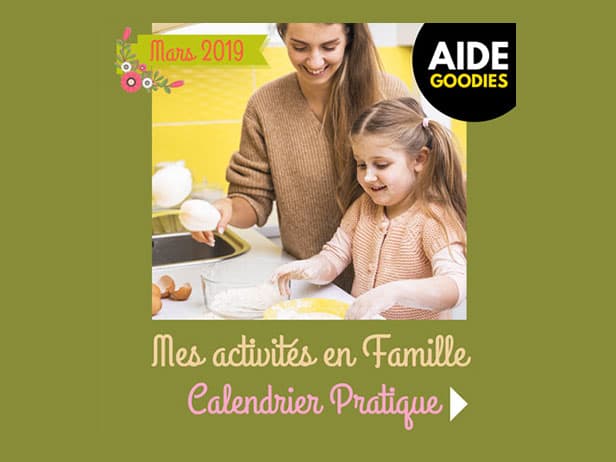 Mes activités en famille - Calendrier pratique à imprimer - Mars 2019