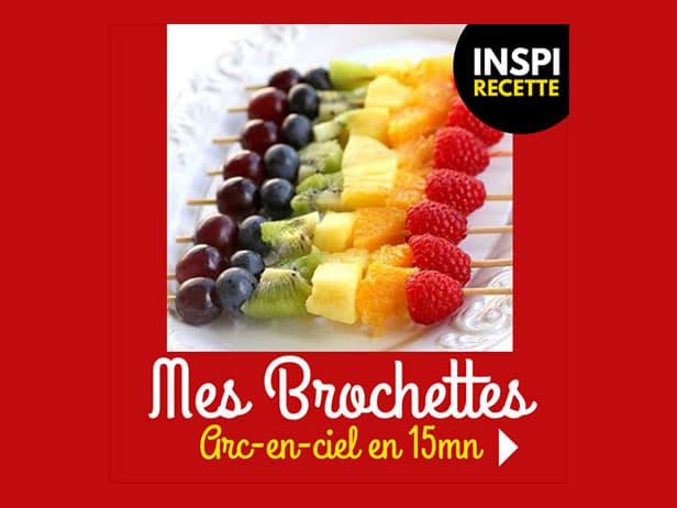 RECETTE : Mon goûter Frais - Les brochettes d'Arc-en-ciel
