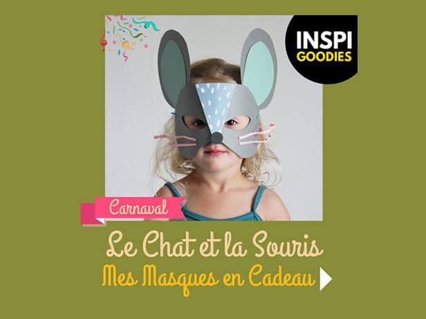 TUTO CARNAVAL - Masques de chat et de souris pour enfants - Modèles gratuits (goodies) en cadeau