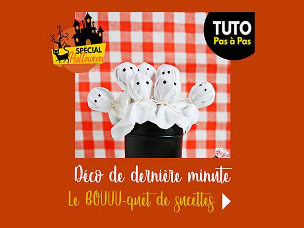 Tuto : 3 - La déco Halloween de dernière minute, la fin du retour ! Le BOUUU-quet de sucettes