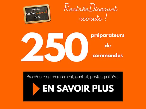250 postes à pourvoir : devenez préparateur de commandes chez RentréeDiscount !
