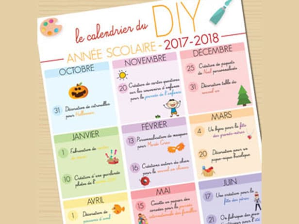 Calendrier DIY : plein d'idées créatives pour l'année scolaire 2017-2018 !