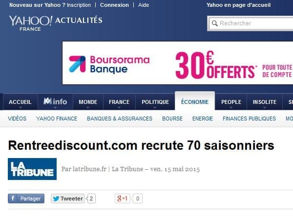 Rentreediscount.com recrute 70 saisonniers