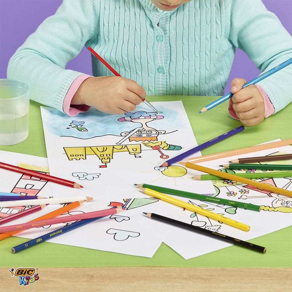 FeinKulturia Lot de 12 crayons de couleur arc-en-ciel Jumbo multicolores pour fille - Cadeau pour