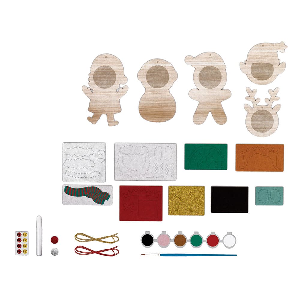 SULIUDAJI – Kit Carillons DIY Noël – 5 Carillons + 12 Pendentifs En Bois – Père Noël, Renne – Activité Créative Enfant – Cadeau Festif