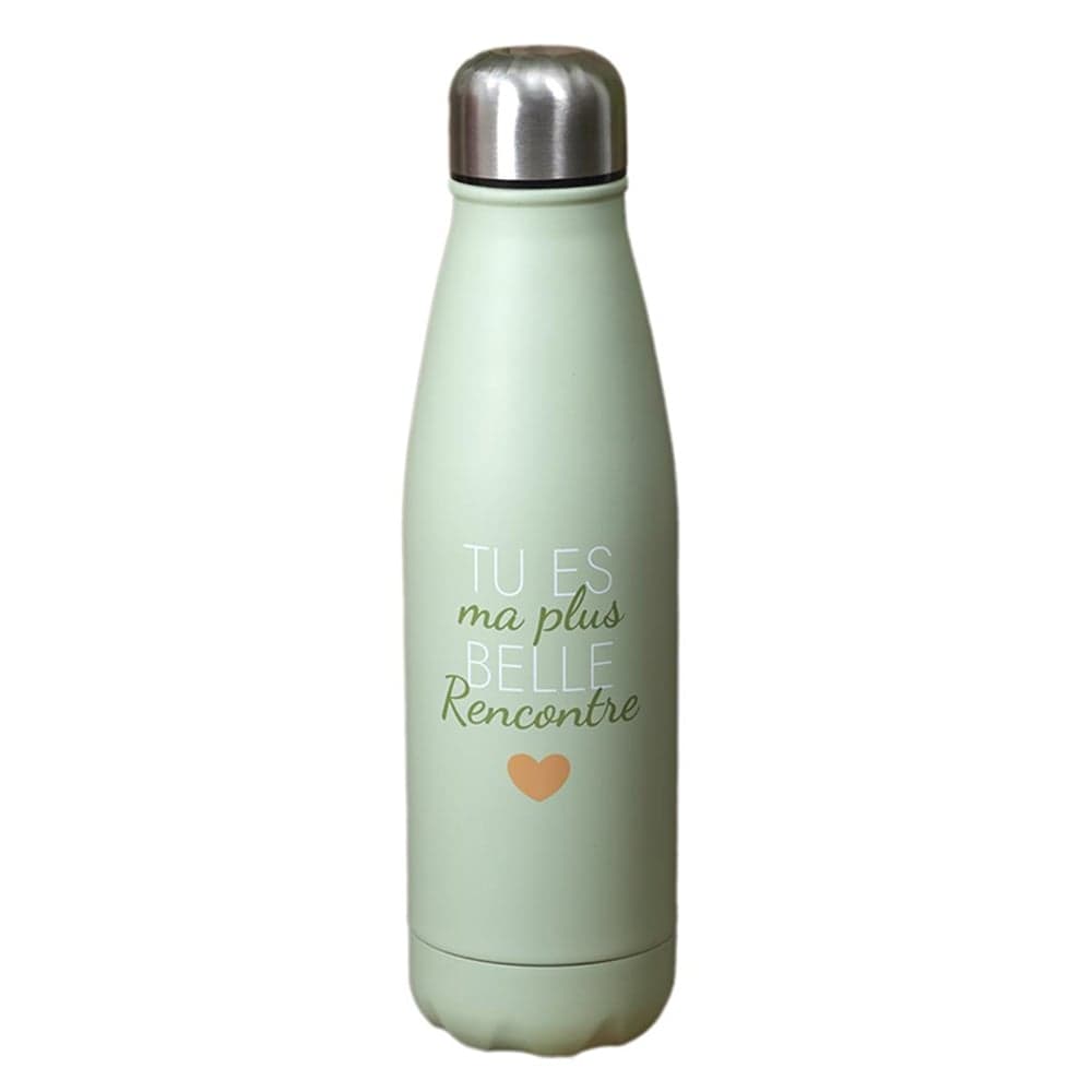 STC Gourde Isotherme 'La Vie Est Belle Avec Mamie' – 500 Ml, Acier Inoxydable, 26 X 7 Cm – Pour Boissons Chaudes Ou Froides