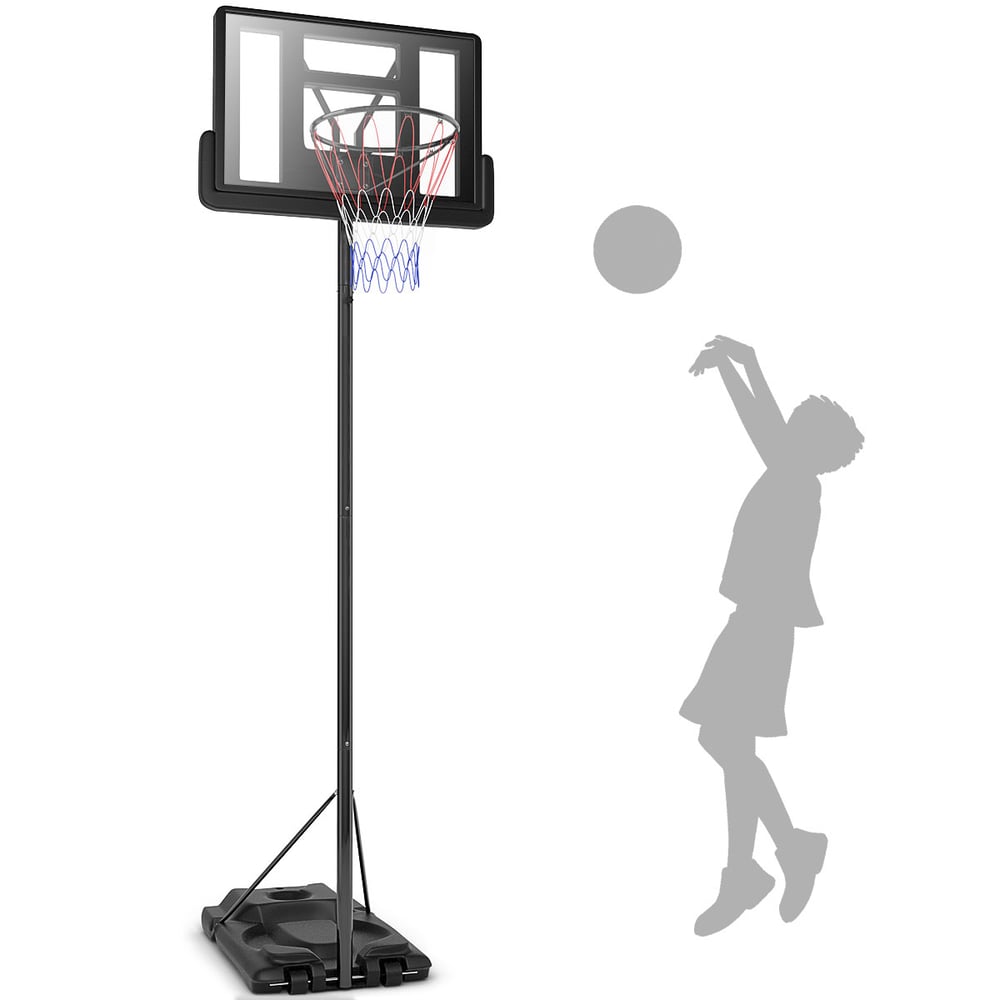 GOPLUS Panier de Basket Portable avec Roues, Hauteur Réglable 245-305cm GOPLUS Panier de Basket Portable avec Roues, Hauteur Réglable 245-305cm