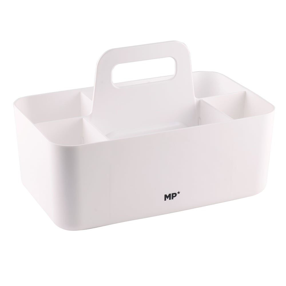 DoDuo Organisateur De Bureau Multifonctionnel Blanc - 5 Compartiments + 2 Tiroirs - Rangement Stylo Cosmétique