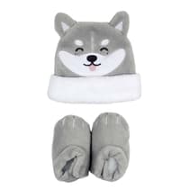 CMPPU2197RENARD-ensemble-bebe-garçon-bonnet-et-chaussons-renard-gris-1