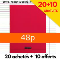 cahier-clairefontaine-rouge-48p-seyes-20achetes-10gratuits