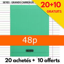 cahier-clairefontaine-vert-48p-seyes-20achetes-10-gratuits