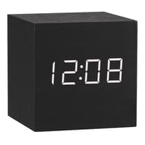 PIUP0337BK-Reveil-Cube-6cm-PIU-FORTY-Affichage-LED-par-capteur-acoustique-Noir