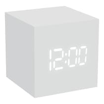 PIUP0337WW-Reveil-Cube-6cm-PIU-FORTY-Affichage-LED-par-capteur-acoustique-Blanc
