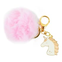 chaalipomlicoroseporte-cles-boule-pompon-fourrure-rose-licorne-2
