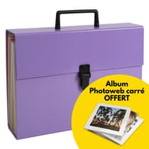 Trieur-valisette-EXACOMPTA-Aquarel-18-compartiments-mauve-Album-Photoweb-Offert