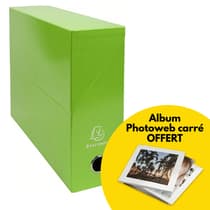 Boîte-de-classement-vert-EXACOMPTA-Iderama-dos-90mm-Album-Photoweb-Offert