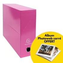 Boîte-de-classement-rose-EXACOMPTA-Iderama-dos-90mm-Album-Photoweb-Offert