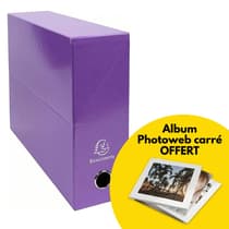 Boîte-de-classement-violette-EXACOMPTA-Iderama-dos-90mm-Album-Photoweb-Offert
