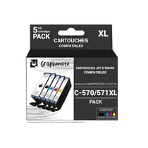 ronnb55880c570571xlset-cartouches-canon-pgi570xl-pack-5-cartouches-noir-couleurs-compatibles