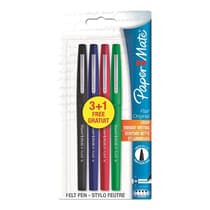 1457030-pochette 4 stylos feutres papermate tempo pointe moyenne couleurs fun assorties