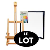 Lot-Chevalet-de-table-bois-reglable-et set peinture-30x40