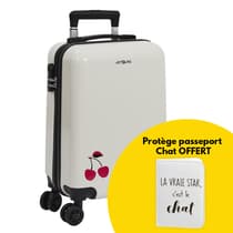Valise-cabine-rigide-45cm-et-protege-passesport-chat-offert