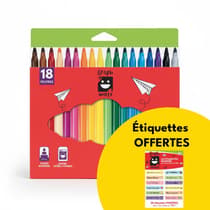 18-feutres-pointe-moyenne-GRAPHMATE-super-lavable-et-30-etiquettes-positives-GRAPHMATE-Offertes