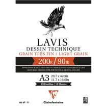 96342C-Bloc-grain-fin-lavis-technique-CLAIREFONTAINE-A3-10-feuilles-200g