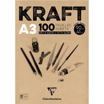 96546C-Bloc-papier-kraft-CLAIREFONTAINE-A3-100-feuilles-90g