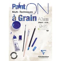 975050C-Bloc-papier-à-grain-multitechnique-Paint-On-A3-20-feuilles-250g