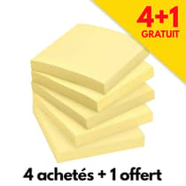 offre-speciale-4+1-gratuit-bloc-de-100-notes-repositionnables-feuilles-jaunes