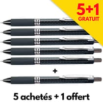 offre-speciale-5+1-gratuit-PENK497Astylo-roller-pentel-grip-gel-retractable-noir