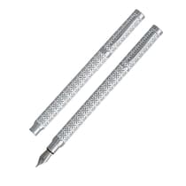 KR23196-Stylo-plume-PLUMINK-metal-Graphik-blanc