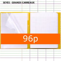 Cahier-Koverbook-96p-17x22-grands-carreaux-polypro-jaune-avec-marque-pages-CLA951416C
