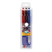CEN80446-3-stylos-roller-effacables-pointe-fine-0,5mm-bleu-noir-rouge-1