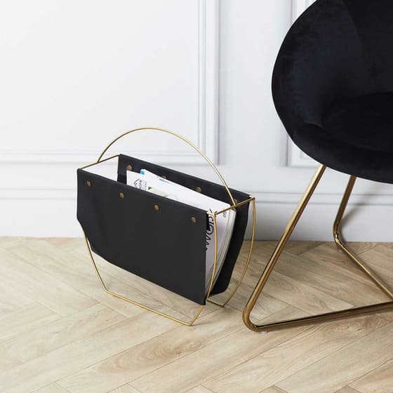 CMPRG6253-porte-magazine-design-noir-et-metal-dore-4