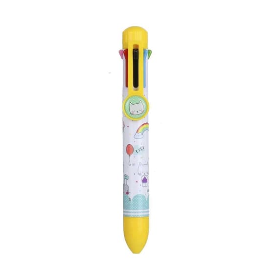 CMPEC32251JAUNE-stylo-bille-8-couleurs-kawai-corps-jaune-1
