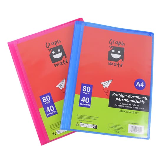 5438930-Protege-document-A4-personnalisable -GRAPHMATE-80-vues-40 pochettes-1