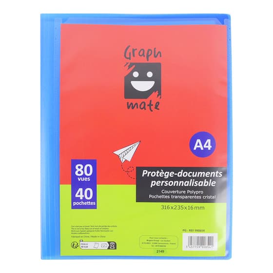 5438930-Protege-document-A4-personnalisable -GRAPHMATE-80-vues-40 pochettes-2