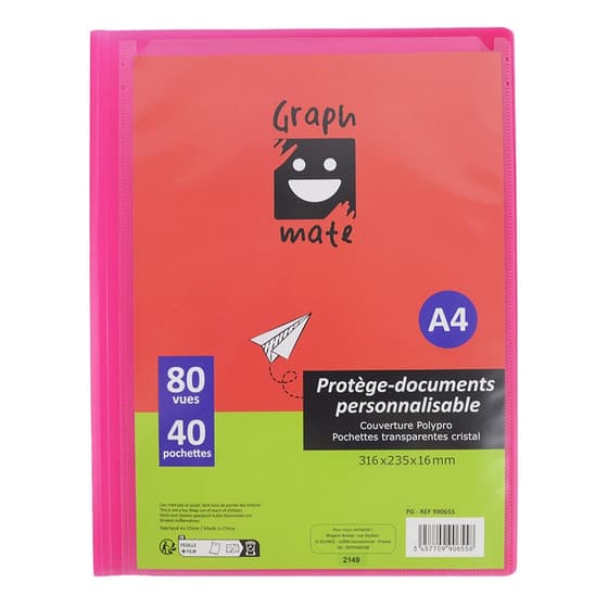 5438930-Protege-document-A4-personnalisable -GRAPHMATE-80-vues-40 pochettes-3