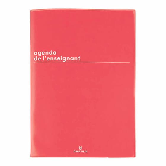 OBE1861960ROUGE-Agenda-semainier-de-l-enseignant-OBERTHUR-Boreal-Rouge-2023-2024