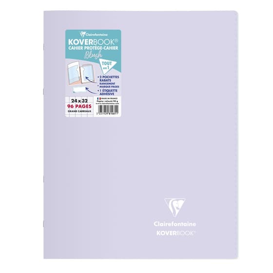 CLA981081CVIOLET-cahier-koverbook-polypro-pastel-lilas-24x32-96p-seyes-avec-marque-page
