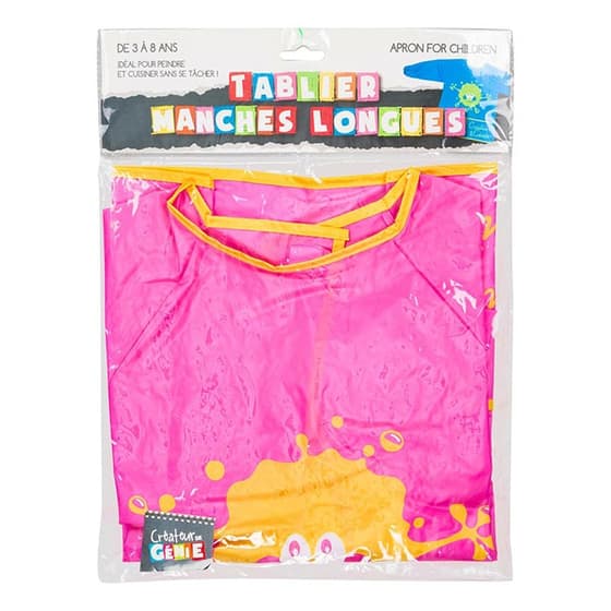 tablier-enfant-créateur-de-génie-avec-manches-rose-EC2099_PACK01