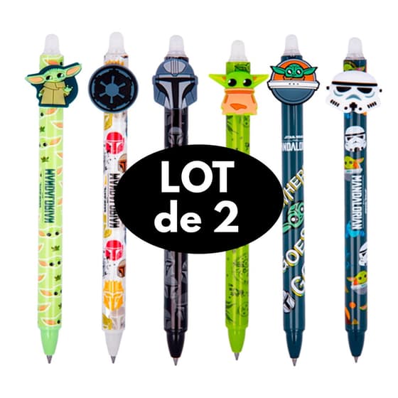 kdis59156ptr-2-stylos-effacables-star-wars-mandalorian-pointe-fine-05mm-retractable-bleu-2-LOT-de-2