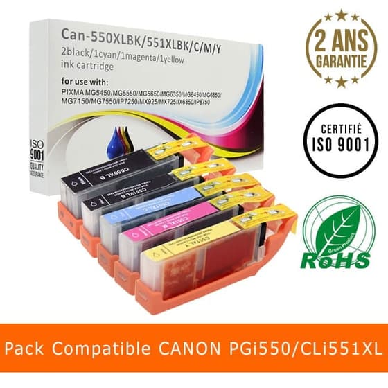 Compatibles-CANON-PGi550-CLi551XL-pack-de-5-cartouches-noires-et-couleurs
