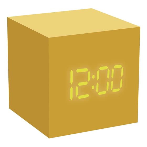 PIUP0337YE-Reveil-Cube-6cm-PIU-FORTY-Affichage-LED-par-capteur-acoustique-Jaune
