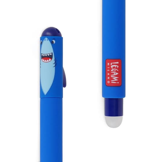 LEGEPBLUKIT6-Stylo-effacable-LEGAMI-Requin-pointe-moyenne-07mm-encre-gel-bleue-1