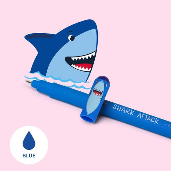 LEGEPBLUKIT6-Stylo-effacable-LEGAMI-Requin-pointe-moyenne-07mm-encre-gel-bleue-3