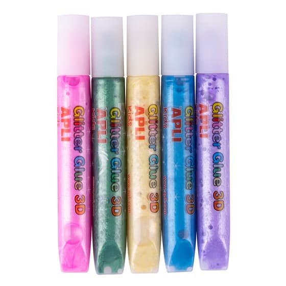 AGI18973-5-tubes-de-colle-a-paillettes-metallisee-apli-kids-couleurs-assorties-mise-en-situation