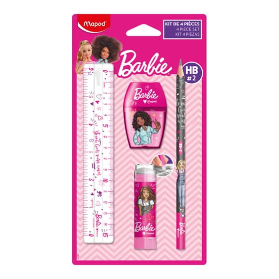 map981867-papeterie maped-barbie-4-pieces-set